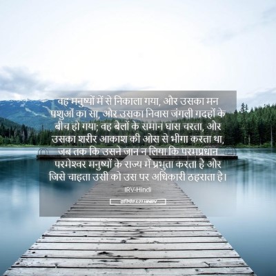 Picture 05 - दानिय्येल 5:21 HINIRV - वह मनुष्यों में से - Bible Verse Picture