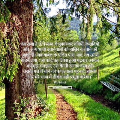 Picture 05 - दानिय्येल 5:7 HINIRV - तब राजा ने ऊँचे - Bible Verse Picture