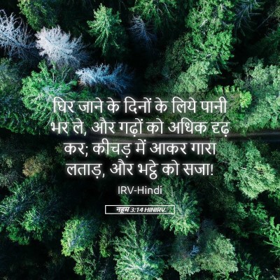 Picture 05 - नहूम 3:14 HINIRV - घिर जाने के दिनों - Bible Verse Picture