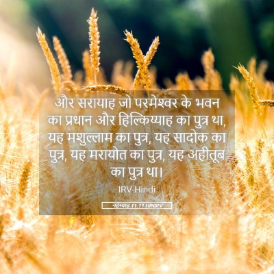 Picture 05 - नहेम्याह 11:11 HINIRV - और सरायाह जो - Bible Verse Picture