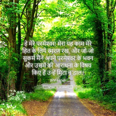 Picture 05 - नहेम्याह 13:14 HINIRV - हे मेरे परमेश्‍वर! - Bible Verse Picture