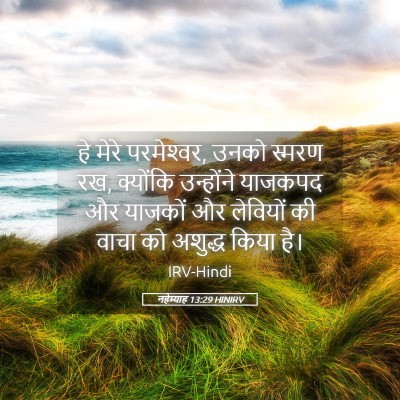 Picture 05 - नहेम्याह 13:29 HINIRV - हे मेरे परमेश्‍वर, - Bible Verse Picture