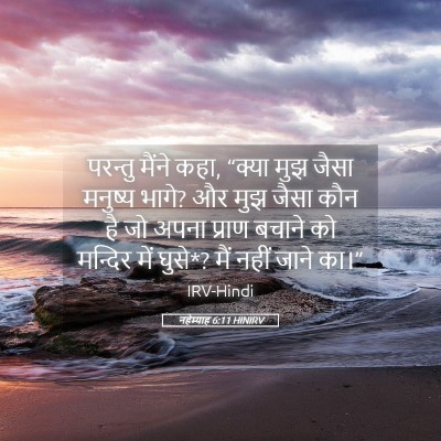 Picture 05 - नहेम्याह 6:11 HINIRV - परन्तु मैंने कहा, - Bible Verse Picture