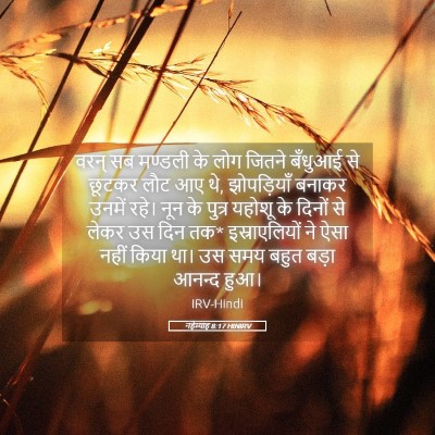 Picture 05 - नहेम्याह 8:17 HINIRV - वरन् सब मण्डली के - Bible Verse Picture