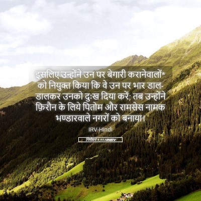 Picture 05 - निर्गमन 1:11 HINIRV - इसलिए उन्होंने उन - Bible Verse Picture