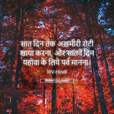 Picture 05 - निर्गमन 13:6 HINIRV - सात दिन तक अख़मीरी - Bible Verse Picture