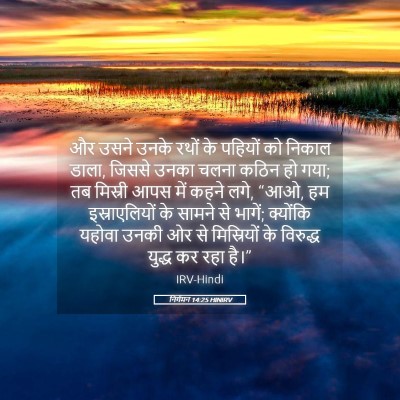 Picture 05 - निर्गमन 14:25 HINIRV - और उसने उनके रथों - Bible Verse Picture
