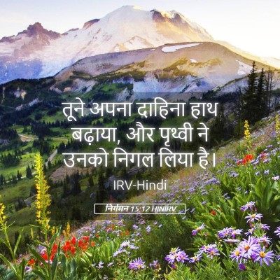 Picture 05 - निर्गमन 15:12 HINIRV - तूने अपना दाहिना - Bible Verse Picture