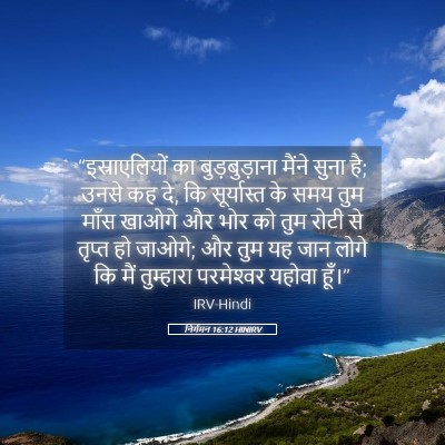 Picture 05 - निर्गमन 16:12 HINIRV - “इस्राएलियों का - Bible Verse Picture