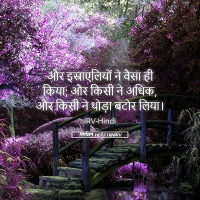 Picture 05 - निर्गमन 16:17 HINIRV - और इस्राएलियों ने - Bible Verse Picture
