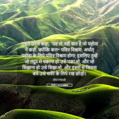 Picture 05 - निर्गमन 16:23 HINIRV - उसने उनसे कहा, “यह - Bible Verse Picture