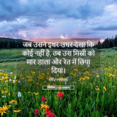 Picture 05 - निर्गमन 2:12 HINIRV - जब उसने इधर-उधर - Bible Verse Picture