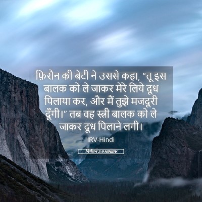 Picture 05 - निर्गमन 2:9 HINIRV - फ़िरौन की बेटी ने - Bible Verse Picture
