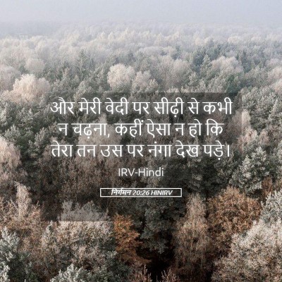 Picture 05 - निर्गमन 20:26 HINIRV - और मेरी वेदी पर - Bible Verse Picture