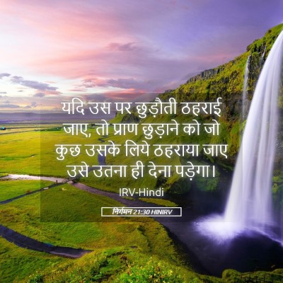 Picture 05 - निर्गमन 21:30 HINIRV - यदि उस पर छुड़ौती - Bible Verse Picture