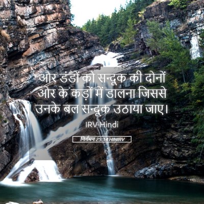 Picture 05 - निर्गमन 25:14 HINIRV - और डंडों को सन्दूक - Bible Verse Picture