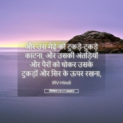Picture 05 - निर्गमन 29:17 HINIRV - और उस मेढ़े को - Bible Verse Picture