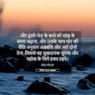 Picture 05 - निर्गमन 29:41 HINIRV - और दूसरे भेड़ के - Bible Verse Picture