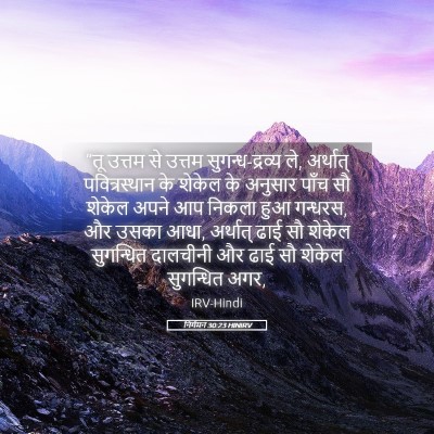 Picture 05 - निर्गमन 30:23 HINIRV - “तू उत्तम से उत्तम - Bible Verse Picture