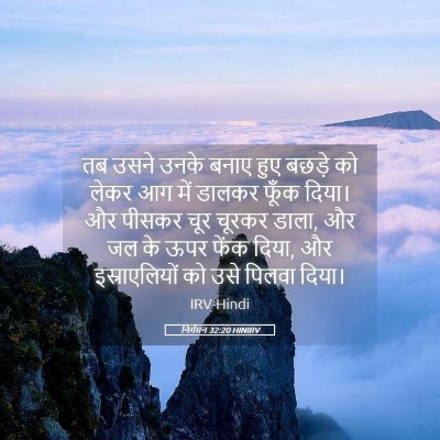 Picture 05 - निर्गमन 32:20 HINIRV - तब उसने उनके बनाए - Bible Verse Picture