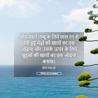 Picture 05 - निर्गमन 36:19 HINIRV - और उसने तम्बू के - Bible Verse Picture