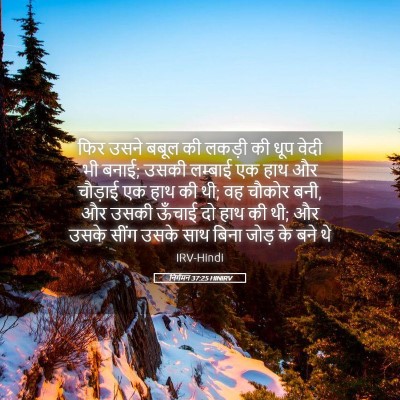 Picture 05 - निर्गमन 37:25 HINIRV - फिर उसने बबूल की - Bible Verse Picture