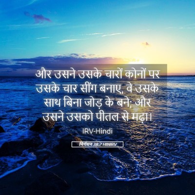 Picture 05 - निर्गमन 38:2 HINIRV - और उसने उसके चारों - Bible Verse Picture