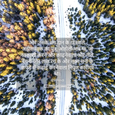 Picture 05 - निर्गमन 38:23 HINIRV - और उसके संग दान के - Bible Verse Picture