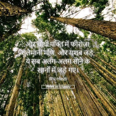 Picture 05 - निर्गमन 39:13 HINIRV - और चौथी पंक्ति में - Bible Verse Picture