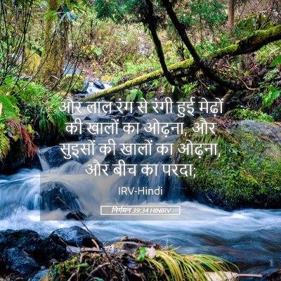 Picture 05 - निर्गमन 39:34 HINIRV - और लाल रंग से रंगी - Bible Verse Picture