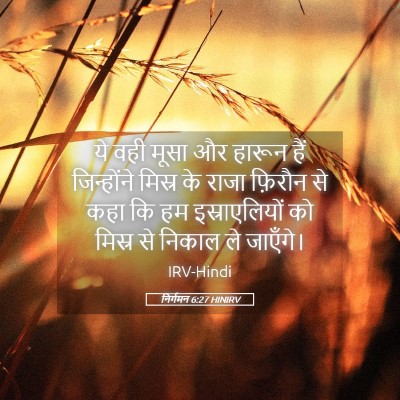 Picture 05 - निर्गमन 6:27 HINIRV - ये वही मूसा और - Bible Verse Picture
