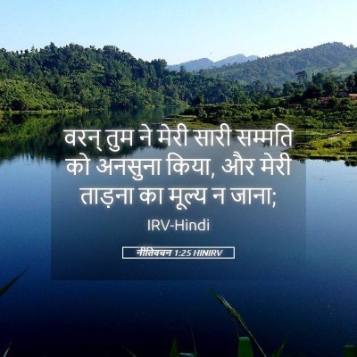 Picture 05 - नीतिवचन 1:25 HINIRV - वरन् तुम ने मेरी - Bible Verse Picture
