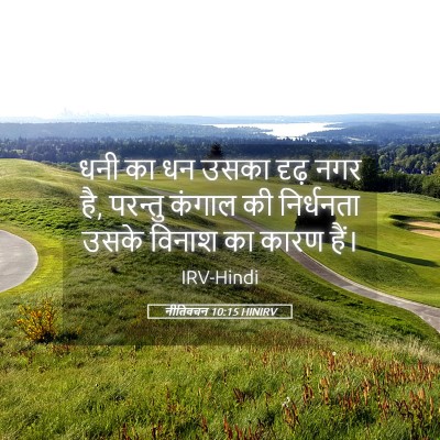 Picture 05 - नीतिवचन 10:15 HINIRV - धनी का धन उसका दृढ़ - Bible Verse Picture