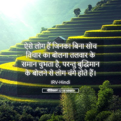 Picture 05 - नीतिवचन 12:18 HINIRV - ऐसे लोग हैं जिनका - Bible Verse Picture