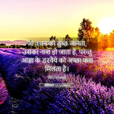 Picture 05 - नीतिवचन 13:13 HINIRV - जो वचन को तुच्छ - Bible Verse Picture