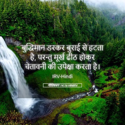 Picture 05 - नीतिवचन 14:16 HINIRV - बुद्धिमान डरकर - Bible Verse Picture