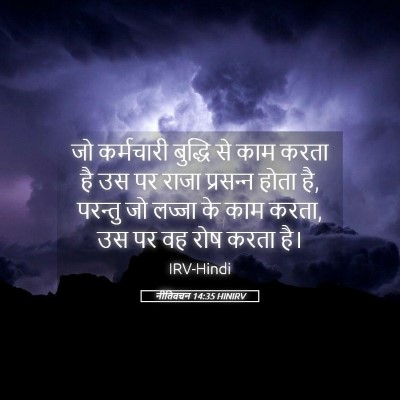 Picture 05 - नीतिवचन 14:35 HINIRV - जो कर्मचारी - Bible Verse Picture