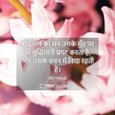 Picture 05 - नीतिवचन 16:23 HINIRV - बुद्धिमान का मन - Bible Verse Picture