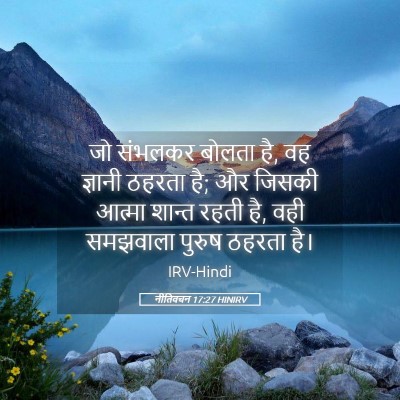 Picture 05 - नीतिवचन 17:27 HINIRV - जो संभलकर बोलता है, - Bible Verse Picture