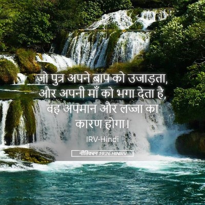 Picture 05 - नीतिवचन 19:26 HINIRV - जो पुत्र अपने बाप - Bible Verse Picture
