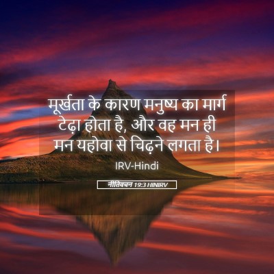 Picture 05 - नीतिवचन 19:3 HINIRV - मूर्खता के कारण - Bible Verse Picture