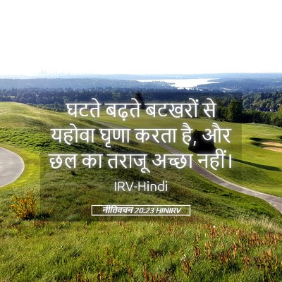 Picture 05 - नीतिवचन 20:23 HINIRV - घटते बढ़ते बटखरों - Bible Verse Picture