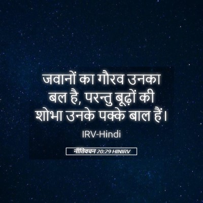Picture 05 - नीतिवचन 20:29 HINIRV - जवानों का गौरव - Bible Verse Picture