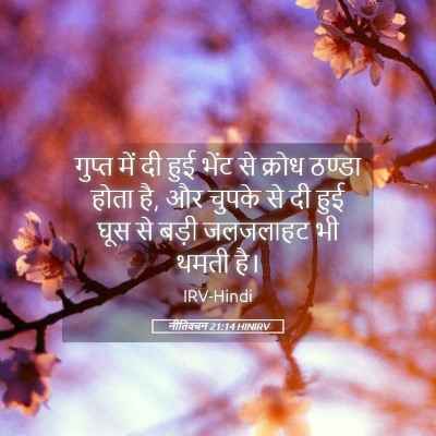 Picture 05 - नीतिवचन 21:14 HINIRV - गुप्त में दी हुई - Bible Verse Picture