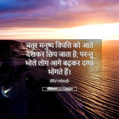 Picture 05 - नीतिवचन 22:3 HINIRV - चतुर मनुष्य - Bible Verse Picture