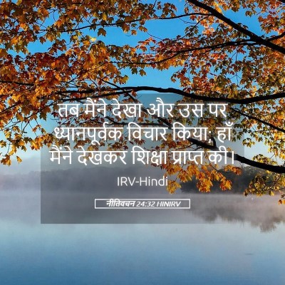 Picture 05 - नीतिवचन 24:32 HINIRV - तब मैंने देखा और उस - Bible Verse Picture