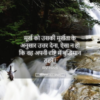 Picture 05 - नीतिवचन 26:5 HINIRV - मूर्ख को उसकी - Bible Verse Picture