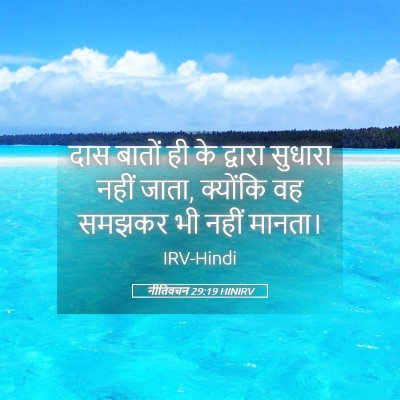 Picture 05 - नीतिवचन 29:19 HINIRV - दास बातों ही के - Bible Verse Picture
