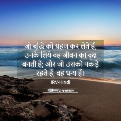 Picture 05 - नीतिवचन 3:18 HINIRV - जो बुद्धि को ग्रहण - Bible Verse Picture