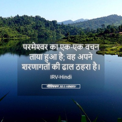 Picture 05 - नीतिवचन 30:5 HINIRV - परमेश्‍वर का एक-एक - Bible Verse Picture